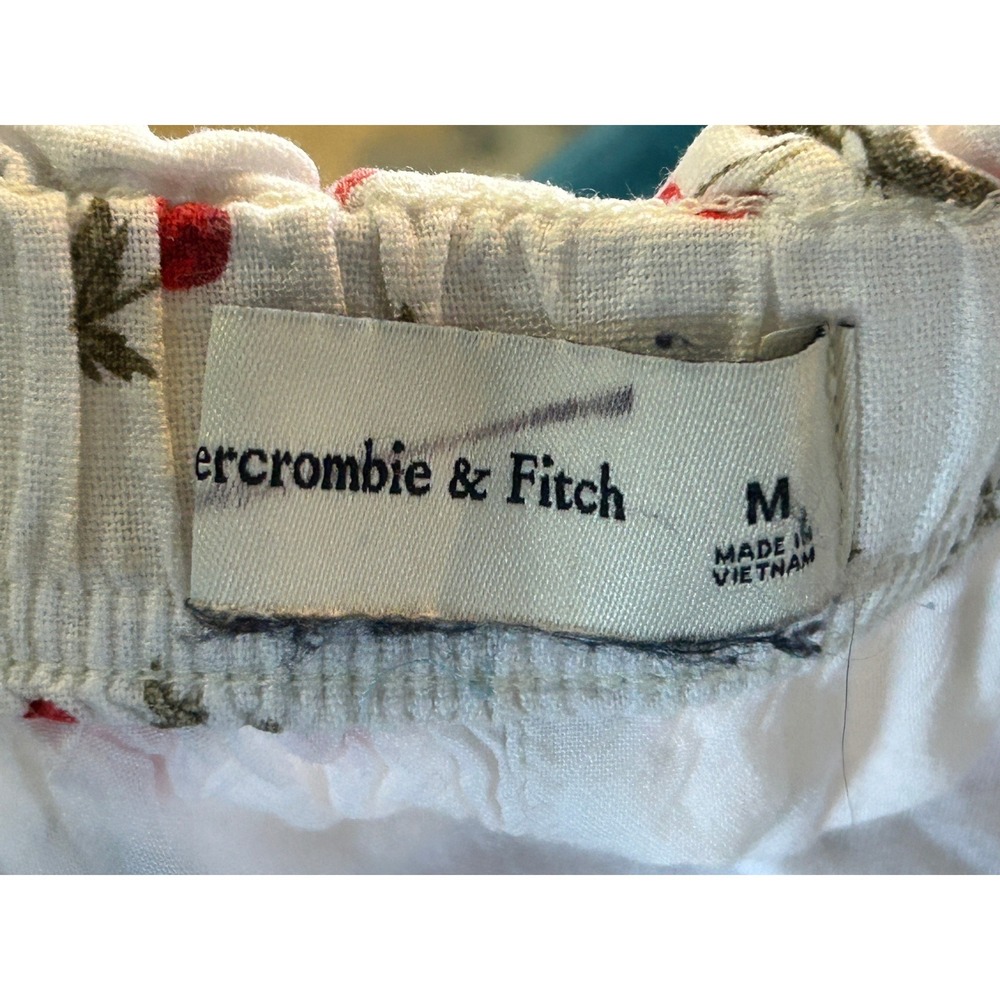 Abercrombie Cherry Print Linen Blend Lined Shorts Coquette Cottagecore M - Picture 7 of 9
